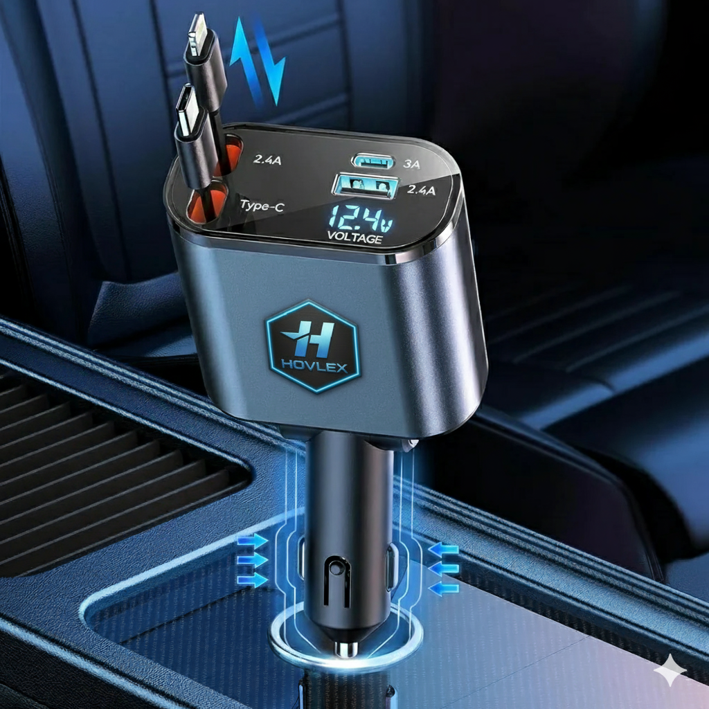 Hovlex™ 4-In-1 Retractable Car Charger