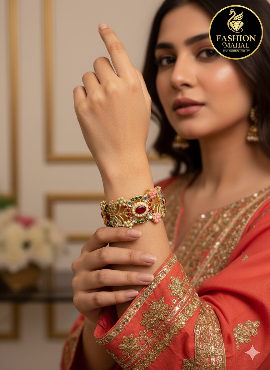 Beautiful Floral Openable Kangan (Pair) - 40% OFF