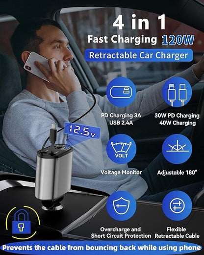 Hovlex™ 4-In-1 Retractable Car Charger