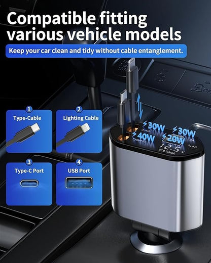 Hovlex™ 4-In-1 Retractable Car Charger